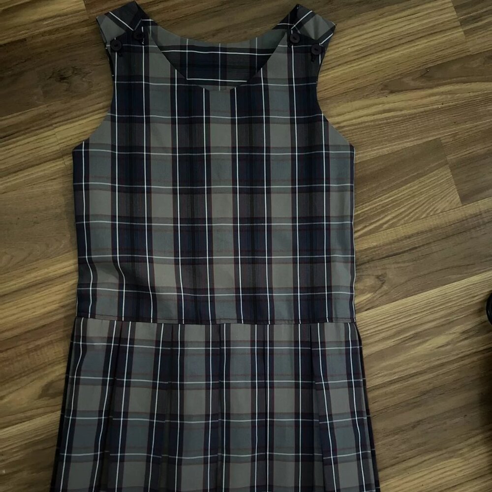 VTG All American School Apparel Uniform Private School Girl M/L Plaid Jumper USA